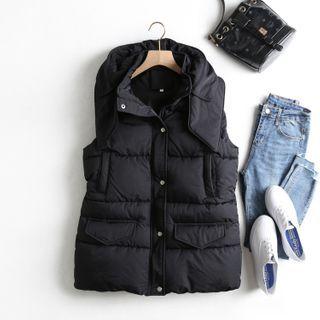 Sleeveless Single-breasted Padded Coat