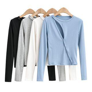 Long-sleeve Cut-out Asymmetrical Top