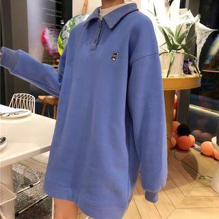 Long-sleeve Dog Embroidered Polo Dress