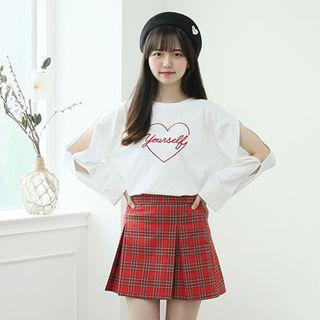 Tartan-plaid Pleat Miniskirt