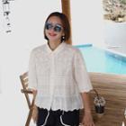Scalloped Embroidered Shirt