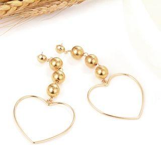 Heart Metal-drop Earrings