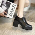 Platform Block-heel Lace-up Shoes