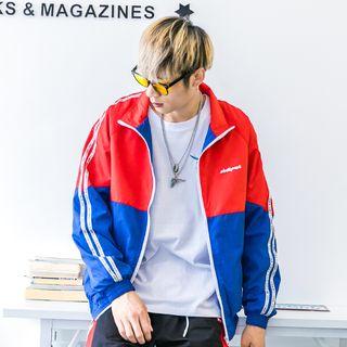 Lettering Trim Zip Windbreaker