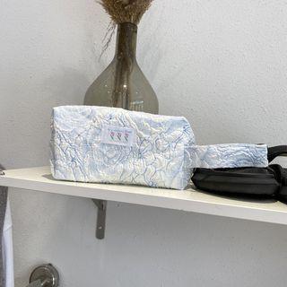 Applique Make Up Pouch Make Up Pouch - Rose - Blue - One Size