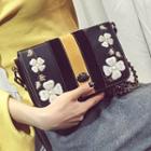 Flower Embroidered Chain Strap Crossbody Bag
