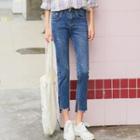 Cropped Slim-fit Straight Cut Jeans