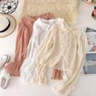 Chiffon Lace Up Trumpet-sleeved Top
