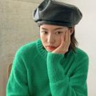 Colored Faux Leather Beret