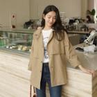 Flap Snap-button Trench Jacket