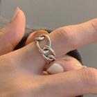 Chunky Chain Alloy Open Ring 1 Piece - Ring - Aolly - Plating - Silver - One Size