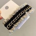 Chain Detail Hair Clip Black & White - One Size