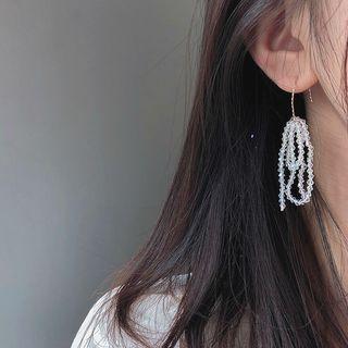 Faux Crystal Fringed Earring 1 Pair - Fringed Earrings - Gold - One Size