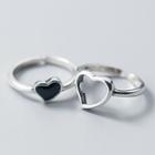 2-piece 925 Sterling Silver Heart Ring