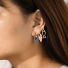 Set Of 3: Alloy Fish Dangle Earring 3pcs - Gold - One Size