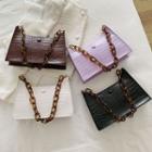 Chain Strap Croc Grain Hobo Bag