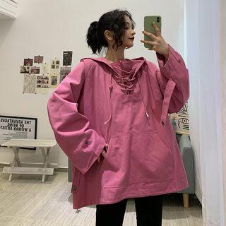 Lace-up Oversized Hoodie