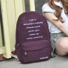 Canvas Letter Backpack Purple - One Size