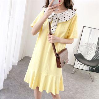 Dotted Peter Pan-collar Shirtdress