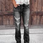Distressed Low Rise Loose Fit Jeans