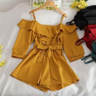 Short-sleeve Cold-shoulder Romper