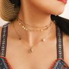 Alloy Shell Faux Pearl Pendant Layered Choker Necklace 8000 - One Size