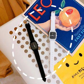 Square Silicone Strap Watch