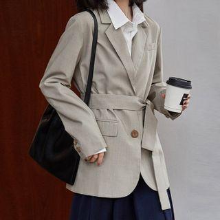 Sashed Plain Blazer