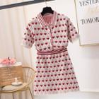 Heart Printed Top + A-line Skirt