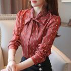 Pattern Bow-accent Shirt