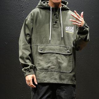 Lettering Pocket Hoodie