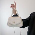 Faux Pearl Strap Crossbody Bag Almond White - One Size