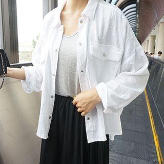 Snap-button Dip-back Shirt