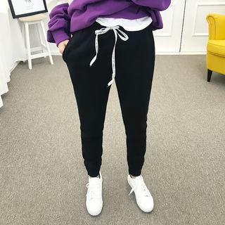 Letter-drawstring Sweatpants
