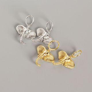 925 Sterling Silver Elephant Dangle Earring