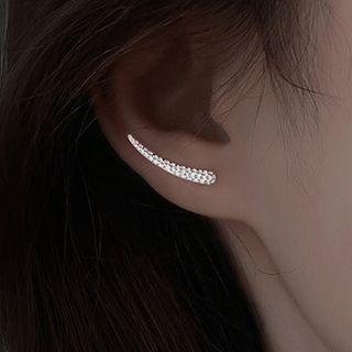 Textured Ear Stud 1 Pair - Textured Ear Stud - Silver - One Size