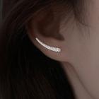 Textured Ear Stud 1 Pair - Textured Ear Stud - Silver - One Size