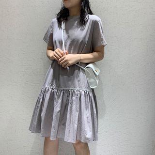 Short-sleeve Crew-neck Shift Dress