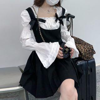 Bow Bell-sleeve Top / Spaghetti-strap Dress