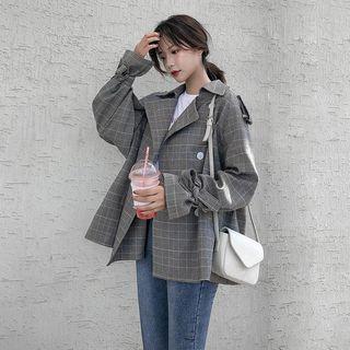 Tie-cuff Double-breasted Trench Jacket
