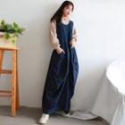 Sleeveless Denim Maxi Dress Dark Denim - One Size