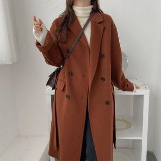 Set: Double-breasted Coat + Sash