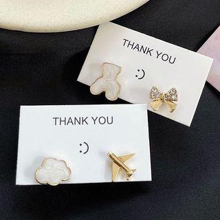 Bear & Bow / Cloud & Plane Asymmetrical Earring