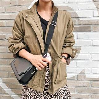 Pocket-detail Zip-up Safari Jacket