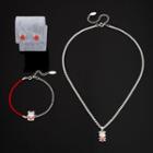 Lunar New Year Ox Alloy Red String Bracelet Silver - One Size