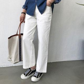 Straight Wide-leg Chino Pants