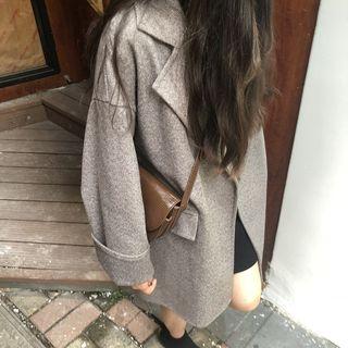 Notch Lapel Tie Waist Coat Khaki - One Size