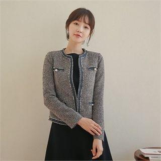 Denim-trim Tweed Jacket