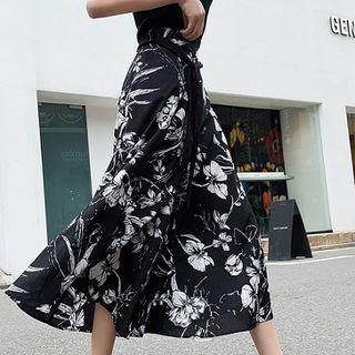 Flower Print Gaucho Pants