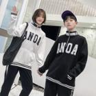 Couple Matching Lettering Zip-up Pullover / Sweatpants
